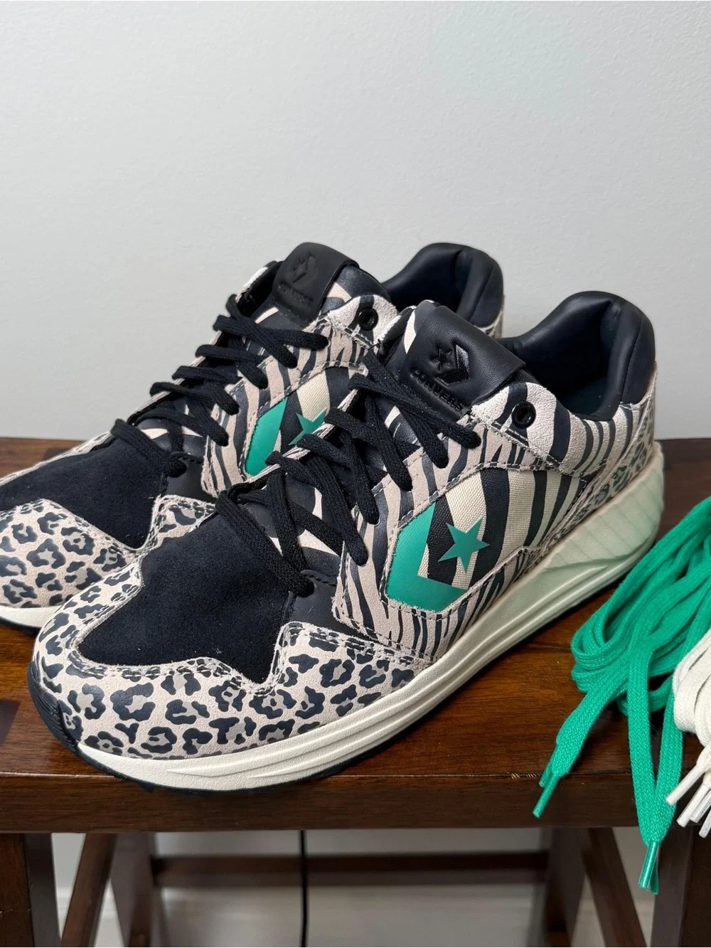 Converse Wave Trainer A14288C Leopard Zebra Apex Green Men’s 10 New No Box